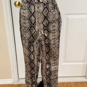 ZARA Brown and black snakeskin print skinny pants size 6